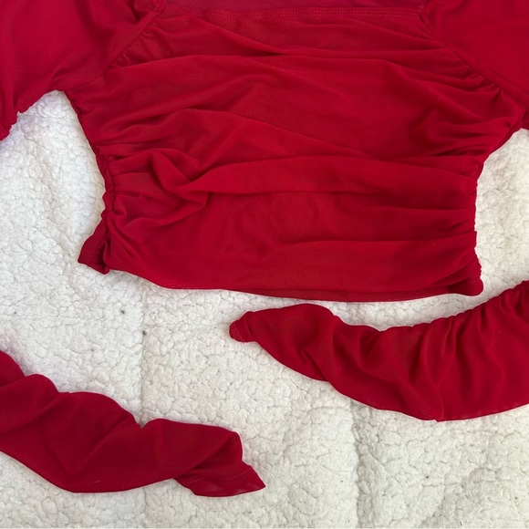 SHEIN Red Crop Top with Mesh - Picture 7 of 12